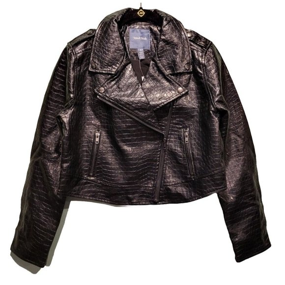 Modcloth | Jackets & Coats | New Modcloth Black Crocodile Embossed Faux ...